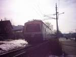 Ein 4020 Triebwagen in Fahrtrichtung Bregenz HAfen am 3.2.04