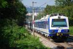 Eine 4020 Doppelgarnitur der neu in diesem Fahrplan errichteten Verbindung nach Unter Purkersdorf am 21.8.09 bei Wien Speising