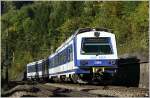 4020 202 fhrt als R 2964 von Mrzzuschlag nach Payerbach-Reichernau. 
Klamm-Schottwien 16.10.2011