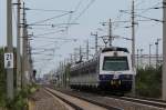 Die Typische Schnellbahnganitur 4020 in Doppeltraktion die Ganituren 41 und 43 auf der Fahrt als S9 29387 von Wien Floridsdorf nach Wiener Neustadt Hauptbahn, aufgenommen kurz nach der Haltestelle
