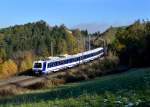 4020 268 nach Payerbach-Reichenau am 31.10.2012 unterwegs bei Eichberg an der Steinbauerwiese. 