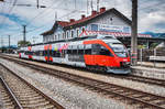 4023 001-3 hat als S3 5858 von Freilassing, den Endbahnhof Golling-Abtenau erreicht.
