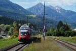 4023 006 der ÖBB als Zug 4236 der S1 (Lienz-Friesach) bei der Einfahrt in den Bahnhof Greifenburg-Weissensee (Drautalbahn).
17.08.2019