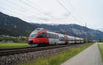 Nach wie vor in Tirol im Einsatz befindet sich der AK Kärnten- LiteraTourZug  4024 118-4.