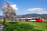 4024 054-1 als S-Bahn bei Schwarzach, Vorlarberg. 20.3.20