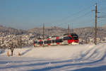 4024 102-8 durchfährt die winterliche Landschaft bei Sulz Röthis.