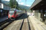 BB Talent Triebwagen 4024 verkehrt als REX von Schladming nach Mrzzuschlag und wartet auf seine Abfahrt. 27.08.08