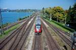 Der Bodensee-Damm zu Lindau im sanften Fisheye.