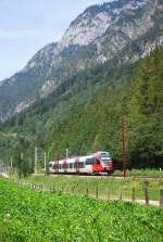 S-Bahn nach Bischofshofen kurz vor Tenneck am 8.8.2009