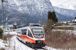 Br 4024 der ÖBB auf dem RB 6 nach Innsbruck Hbf. Fotografiert am 01.04.2026 in Garmisch-Partenkirchen.