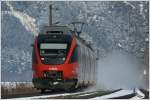 4024 041 fhrt als R 1707 von Mrzzuschlag nach Neumarkt in der Steiermark.
St. Lorenzen 23.2.2013