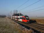 Der 4024 016 als REX nach Linz am 23.02.2014 unterwegs bei Kimpling.