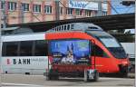 S-Bahn Vorarlberg 4024 004-6 im Grenzbahnhof St.Margrethen mit Anschluss zum Kloster St.Gallen.