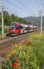 4024 044 als Regionalzug bei Oberaich am 27.05.2014.