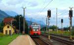 4024 124 fährt am 07.09.2014 als S 1 von Villach nach Sillian in Rothenthurn ein