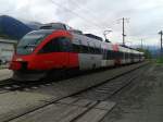 4024 111-9 als R 4260 (Lienz - Friesach) beim Halt in Dellach im Drautal. (27.4.2015)