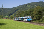 Am 9. August 2016 ist 4024 120 als SB 4012 von Graz Hbf nach Bruck an der Mur unterwegs und konnte nahe Peugen festgehalten werden. 