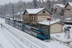 4024 128 V�ST-Alpine Talent als S40 21030 von Wien Franz Josefs-Bahnhof (Wf) nach Tulln an der Donau (Tu), hier bei einem Aufenthalt im Bahnhof Kritzendorf (Kz); am 23.02.2013