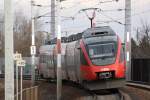 4124 036-7 als S80 (Zug Nr.25018) nach Erzherzog-Karl-Straße am 26.Februar 2012 kurz nach der Hst. Lobau.