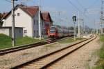 Ein Talent bei der Ausfahrt im Bahnhof Eisenstadt nach Wulkaprodersdorf, April 2011