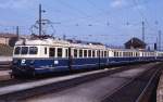 Der ehemalige Transalpin-Triebzug 4130.04 präsentiert sich im August 1981 in Villach noch in seiner ursprünglichen Farbgebung (aber schon mit dem neuen ÖBB-Logo), wurde allerdings zu