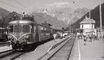 Montafonerbahn ET10 103 ist als Zug 8929 (Bludenz - Schruns) angekommen in Schruns am 09.07.1974.