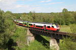 Bei der Rückfahrt von Bad Radkersburg nach Spielfeld-Straß als R4182 am 4.5.2020 hatte der Cityjet Eco 4746 049 noch genug Akkukapazität um die Steigung kurz vor Spielfeld-Straß über die Mur mühelos zu bewältigen.