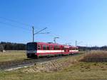 ET50(Freilassing)der Salzburger-Lokalbahn als S11 Nr733, kurz vor der Haltestelle Wildshut Gut Wildshut; 210307