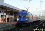 1116 029-8 als Werbelok fr die EM-2008 mit CNL 13364 aus Wrgl. Dortmund Hbf. 13.01.2008.