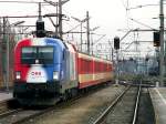 1116 003 EM Lok  Frankreich  fhrt als ER von Gyr kommend in Wien Sbahnhof/Ostseite ein (7.3.2008)