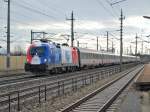 1116 003  EM-Frankreich  raste am 22.03.2008  mit dem IC 647  Fachhochschule St.Plten  in Marchtrenk durch.