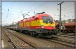 EM-Lok 1116 232 Spanien fhrt mit EC 32 Allegro Stradivari von Venedig nach Wien Sd.
Zeltweg 24.03.2008