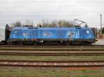 Die UEFA-Lok 1116 080-1 zusammen mit dem R 2226 'Thayatal' am 4.4.2008 im Bahnhof Stockerau auf der Fahrt nach Retz.