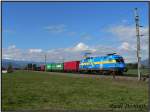 Von Villach aus zieht die 1116 029 den 55052 nach Wien Zentralverschiebebahnhof. Zeltweg 05.04.2008 