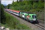 EM-Taurus 1116 264 Euromotion fhrt mit EC 536  Jacques Lemans  von Villach nach Wien Sd.
Zeltweg 15.05.2008