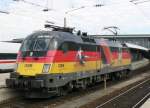 1116 036  EM Deutschland  hat soeben den EC 114  Wrthersee  nach Mnchen gebracht und wird nun den  EC Paganini  bespannen. (Mnchen Hbf, 11.8.2008)