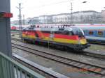 Die deutsche EM-Lok wartete am 5.12.2008 in der Traktion Wien West auf ihren nchsten Einsatz.