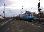 1116 029 (EM-Lok  Schweden )mit EC 112 von Klagenfurt Hbf mit Kurswagen aus Zagreb nach Frankfurt(Main)Hbf.Am 29.03.09 bei der einfahrt in Bensheim.