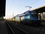 1116 080-1 mit EC 112 von Klagenfurt Hbf nach Frankfurt(main)Hbf.Am 19.04.09 beim Halt in Bensheim.