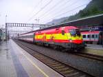 Die Spanien Lok mit dem ÖEC 161 in Feldkirch am 7.7.2009.