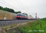 EM-Lok Russland 1116 084-3 mit Nachtzug bei Kilometer 16,2 der Strecke Mnchen -> Ingolstadt (Bahnbildertreffen 16.05.09)