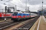 EM-Lok Russland 1116 084-3 fhrt mit IC 65 Mnchen Hbf. - Wien-Westbahnhof aus dem Mnchner Hbf. (Bahnbildertreffen 16.05.09)