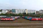 Die EM-Parade von Wien Penzing am 26.04.2008. Zu sehen sind alle EM-Loks auer 1116 056  Rumnien , dieser war leider defekt.