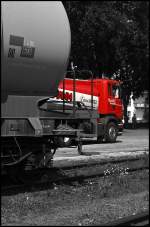 GUTMANN Imperession in Kitzbhel zwischen einem Kesselwagen und einem Scania R420 Tankwagen.