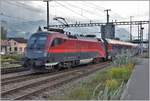 RailJet 162 mit 1116 218 verlässt Buchs SG Richtung Zürich HB.