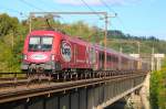 ÖBB 1116 225  ÖFB   schiebt am 07.09.2015 den RJ 632 (Lienz- Villach Hbf.-Wien Hbf.) über die Brücke bei der ehemaligen Drauschleife in Wernberg.