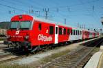 Citty-Shuttle Garnitur mit 1144.277 am Zugschlu am 29.9.2006 im Bahnhof Attnang-Puchheim (O)