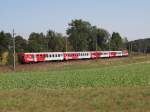 R 5908 von Linz nach Passau. Am 31.08.15 geschoben von 1142 658 bei Kimpling.