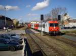 Wegen der Energiespar-Messe pendelt ein herkulesbespannter Sonderzug auf dem Abschnitt Wels Hbf - Wels Messe der Almtalbahn. [04.03.07]