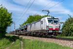 193 450 war am 14.05.2025 mit einem Autotransportzug in Richtung Westem unterwegs.